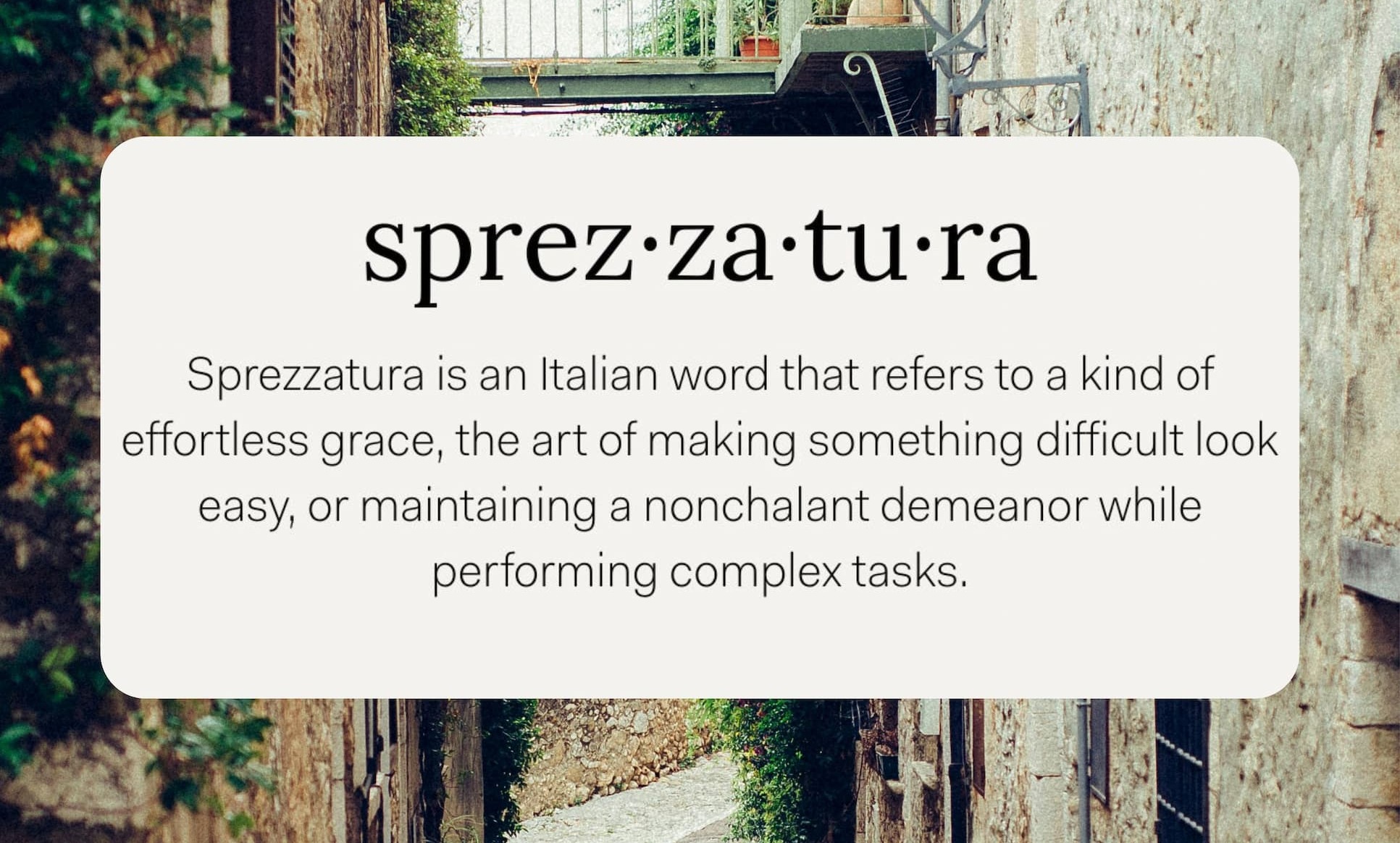Sprezzatura Italian Craftsmanship