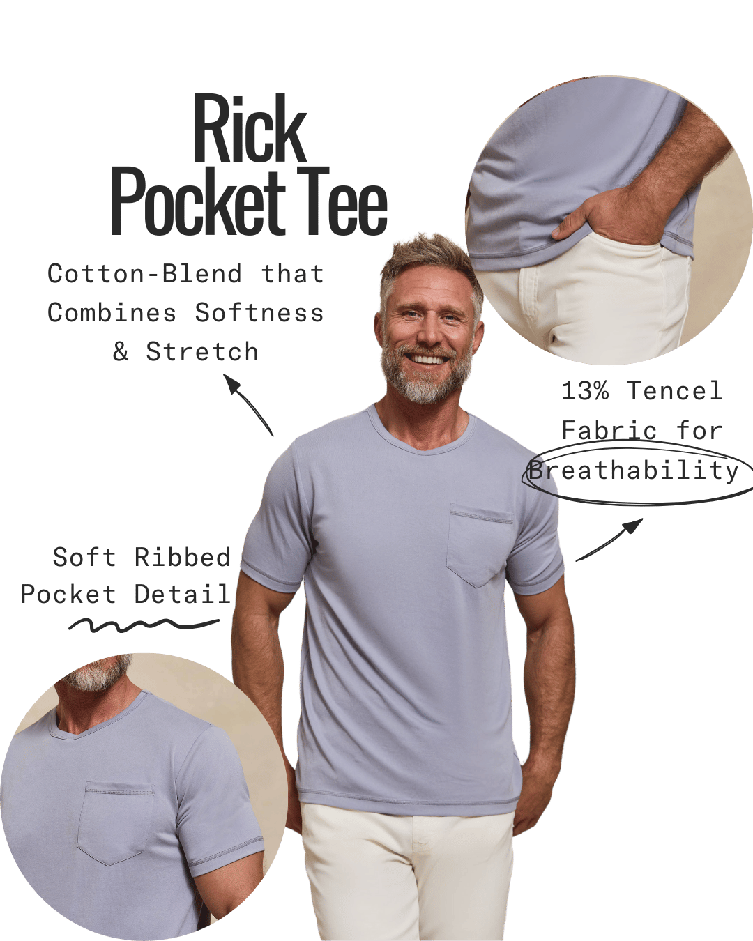 The Rick Pocket Tee Features