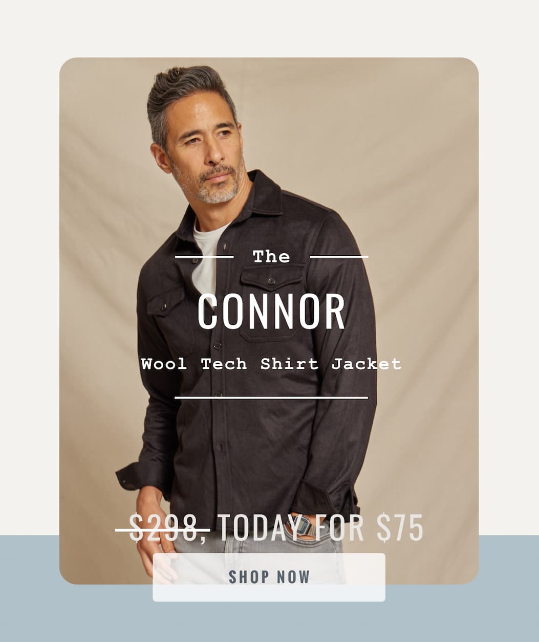 The Connor Lightweight Wool Tech Shirt Jacket 