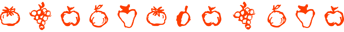 row of fruit illustrations