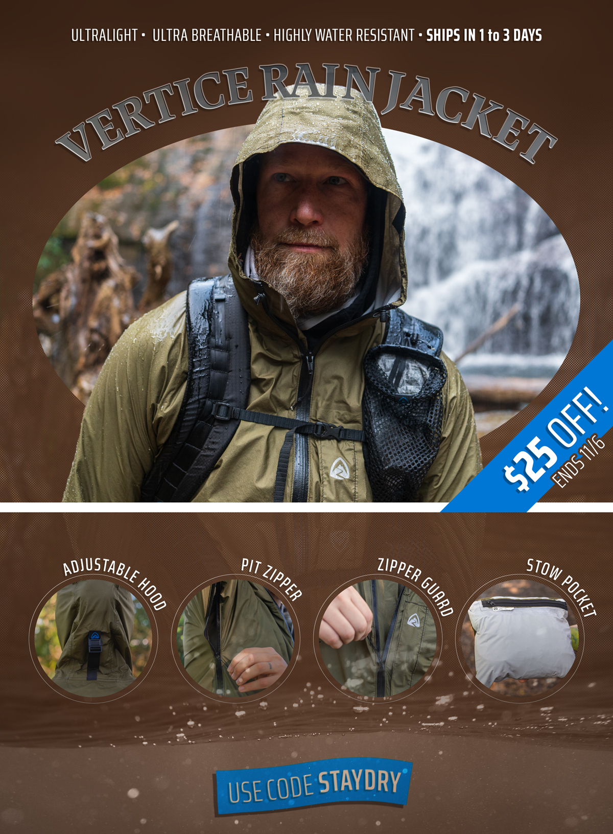 25 Off Any Vertice Rain Jacket! Zpacks