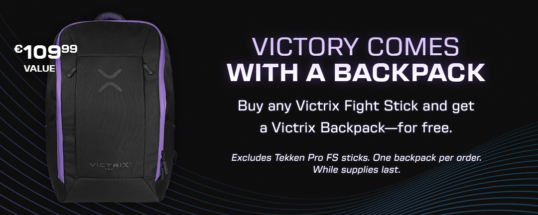 Buy any Victrix Fight Stick and get a Victrix Backpack—for free.