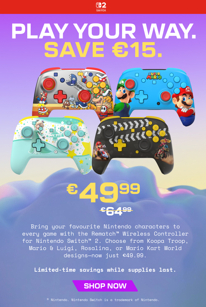 Grab your favorite Nintendo-inspired design for just €49.99. Limited-time offer