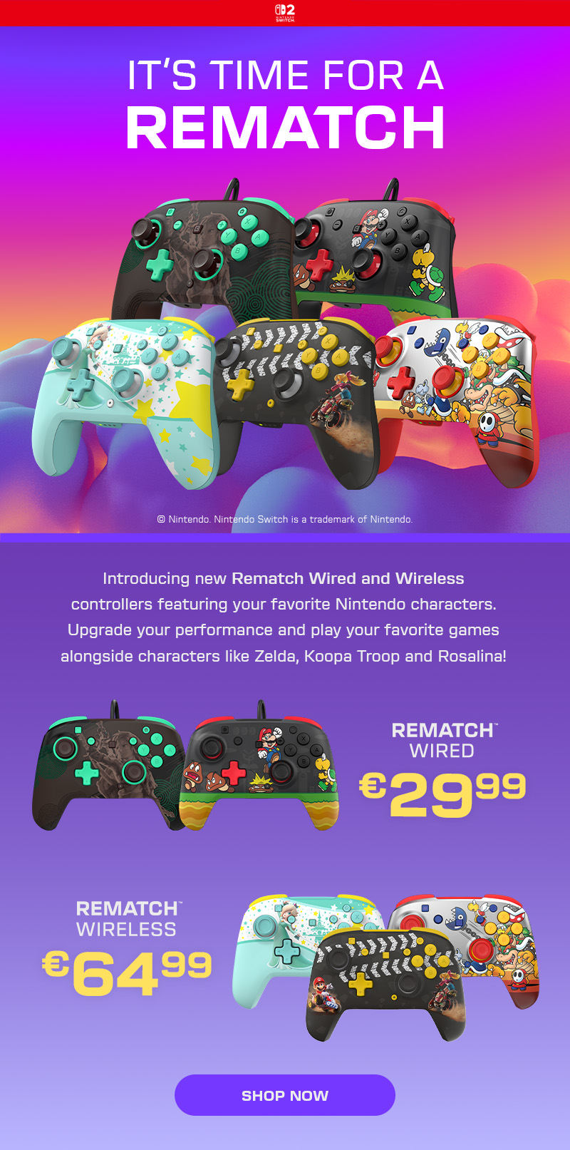 Fresh new designs featuring your Favorite Nintendo Characters