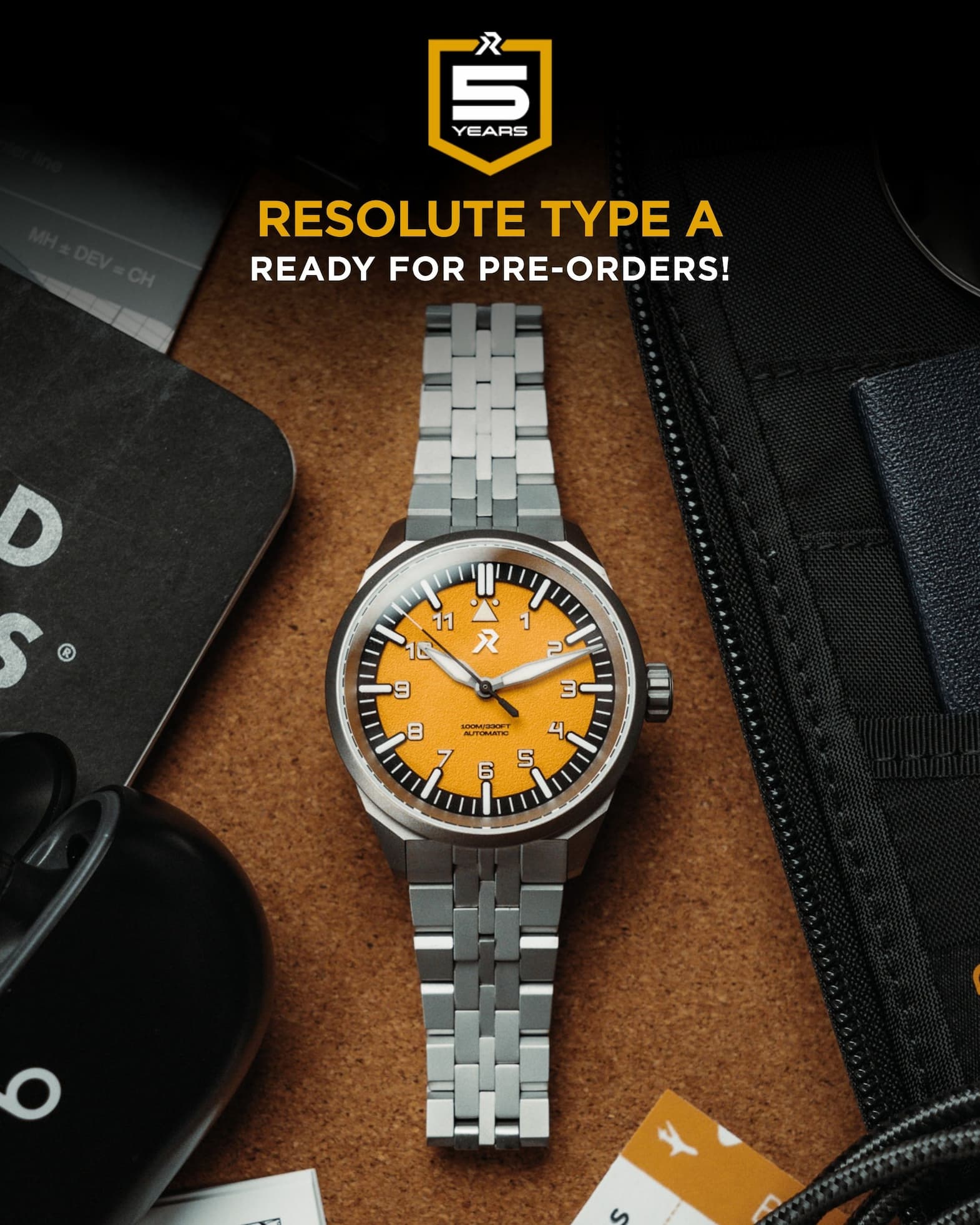 RZE Launches Pre-Orders for Titanium Resolute Type A Aviation Watch