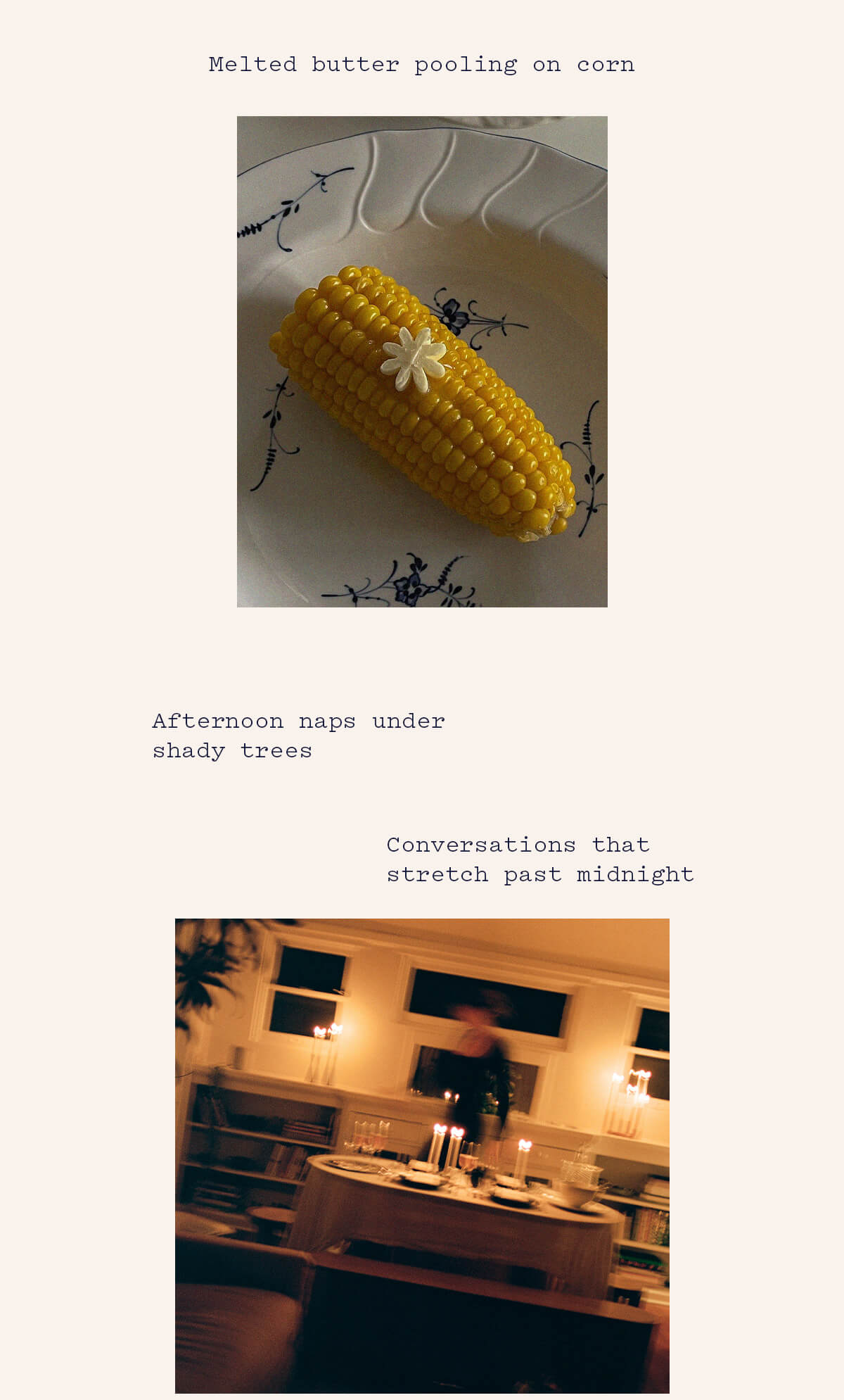 Melted butter pooling on corn