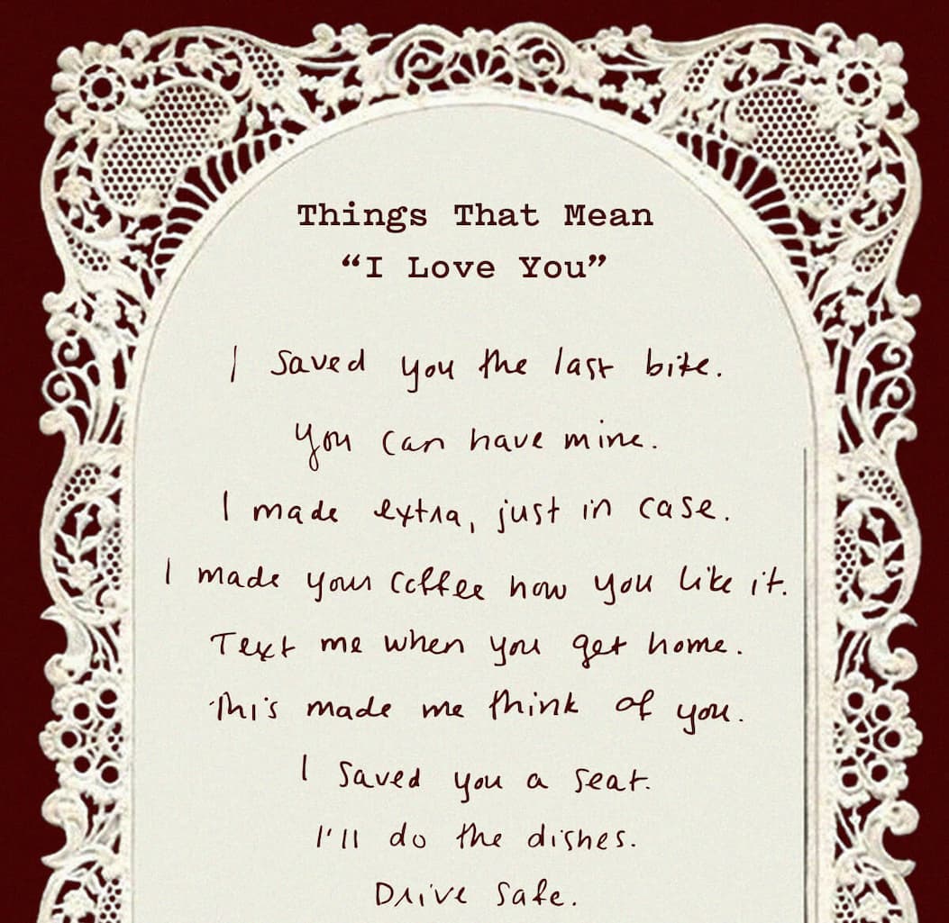 Things that mean I love you