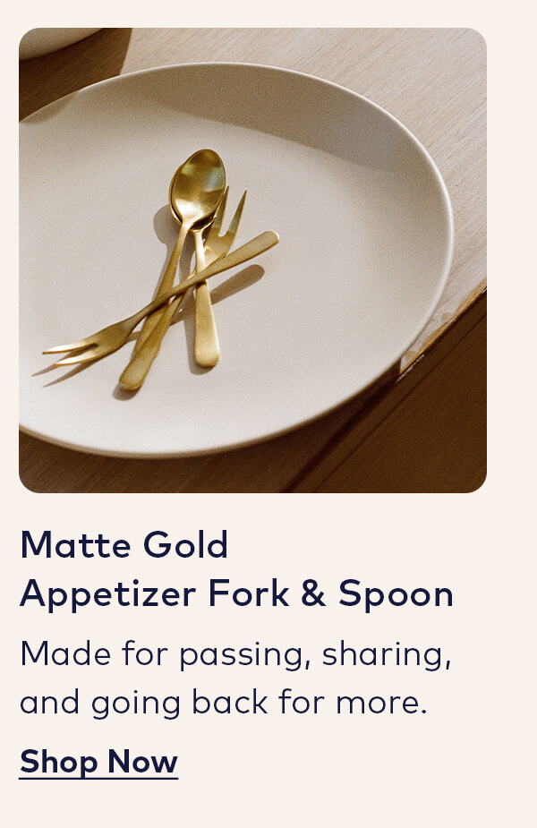 Matte Gold Appetizer Fork & Spoon