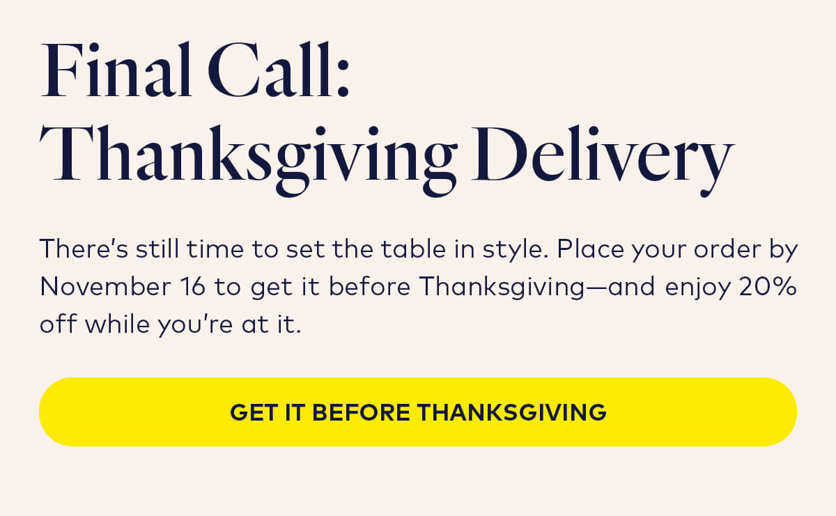 Final Call: Thanksgiving Delivery