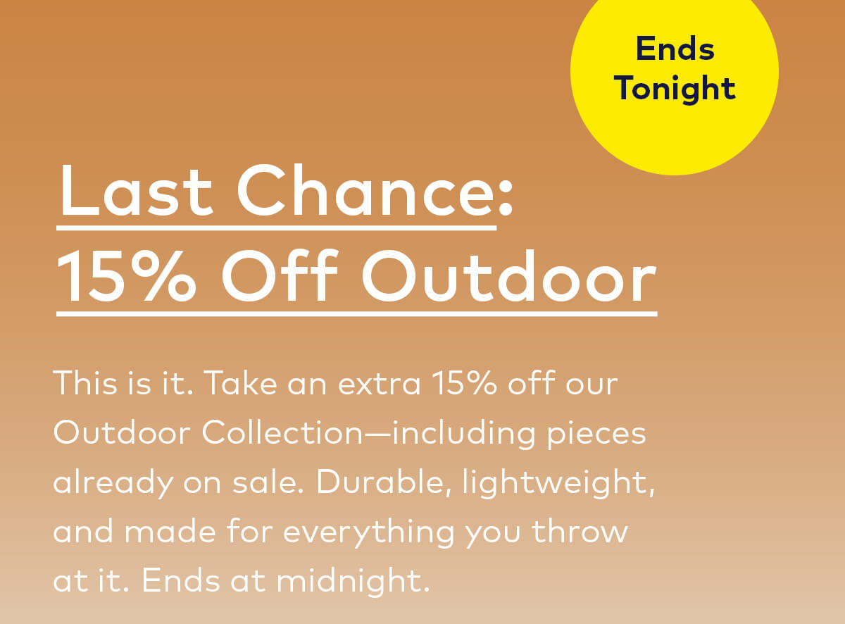 Outdoor dining is on sale.