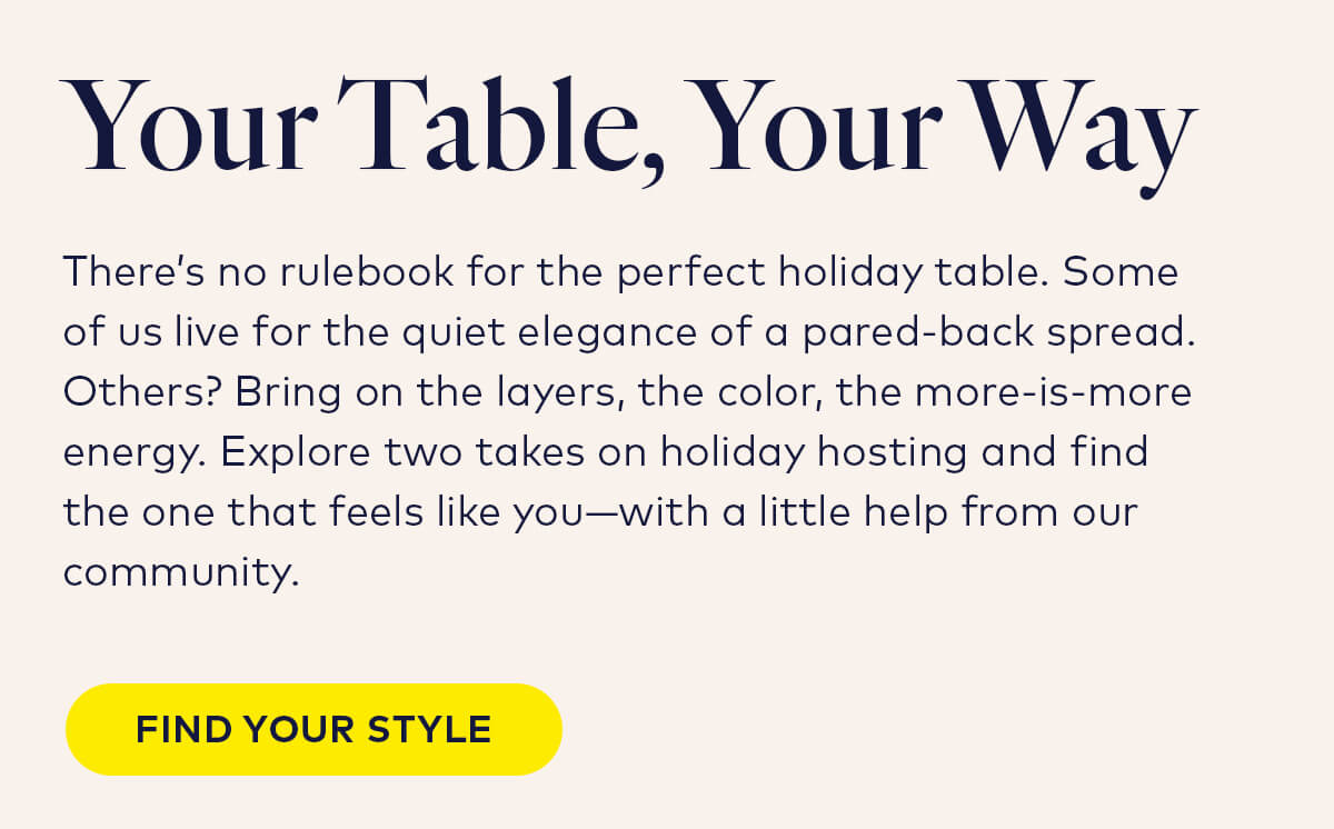 Your Table, Your Way