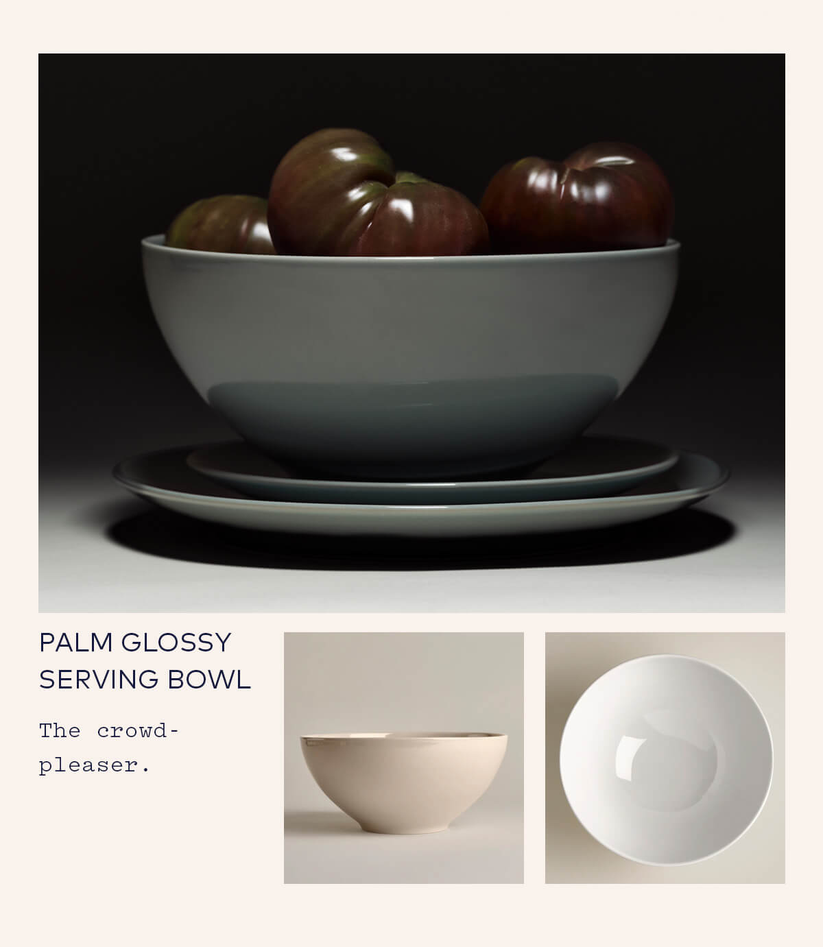 Palm Glossy Serving Bowl