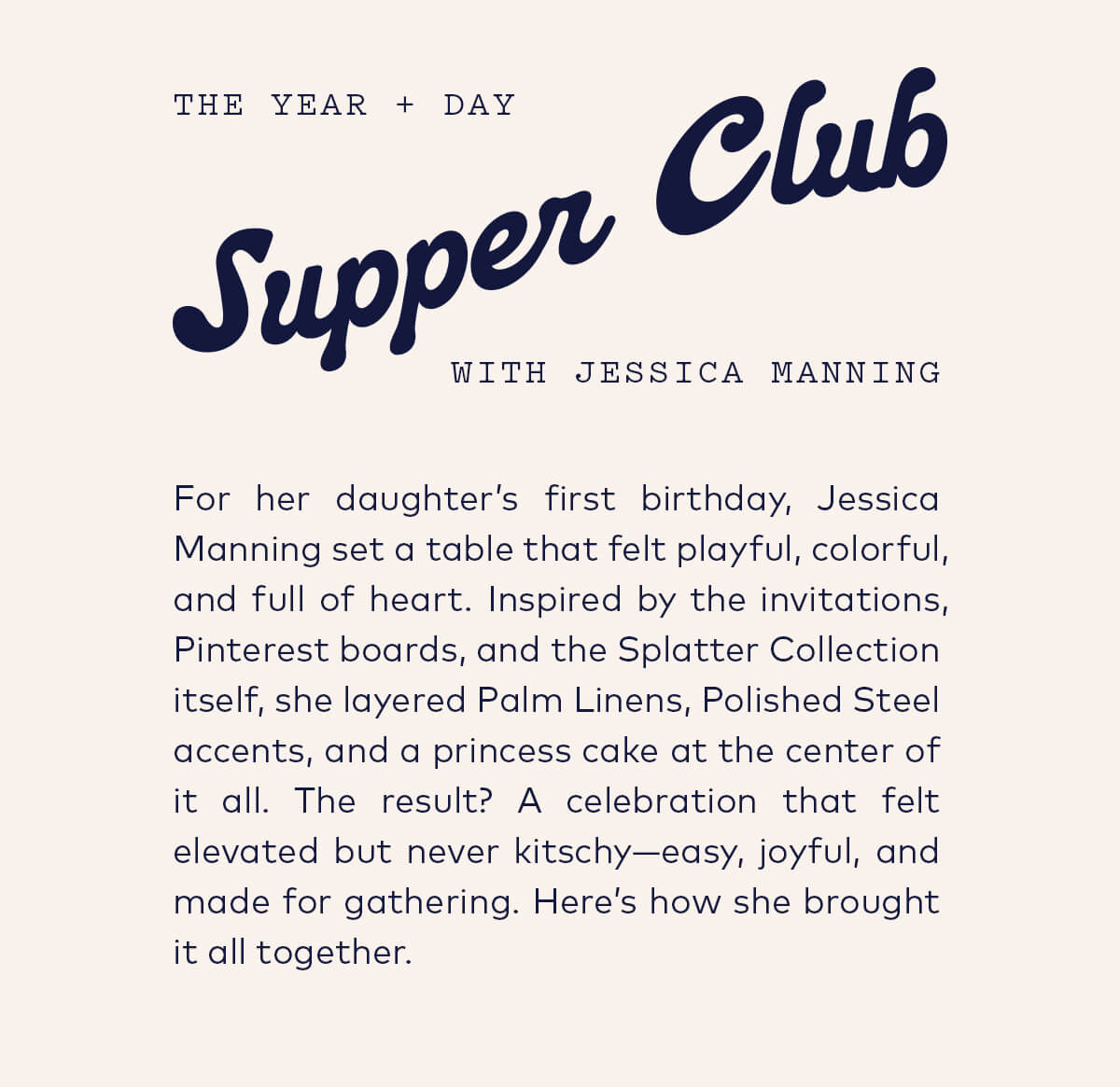 Supper Club with Jessica Manning