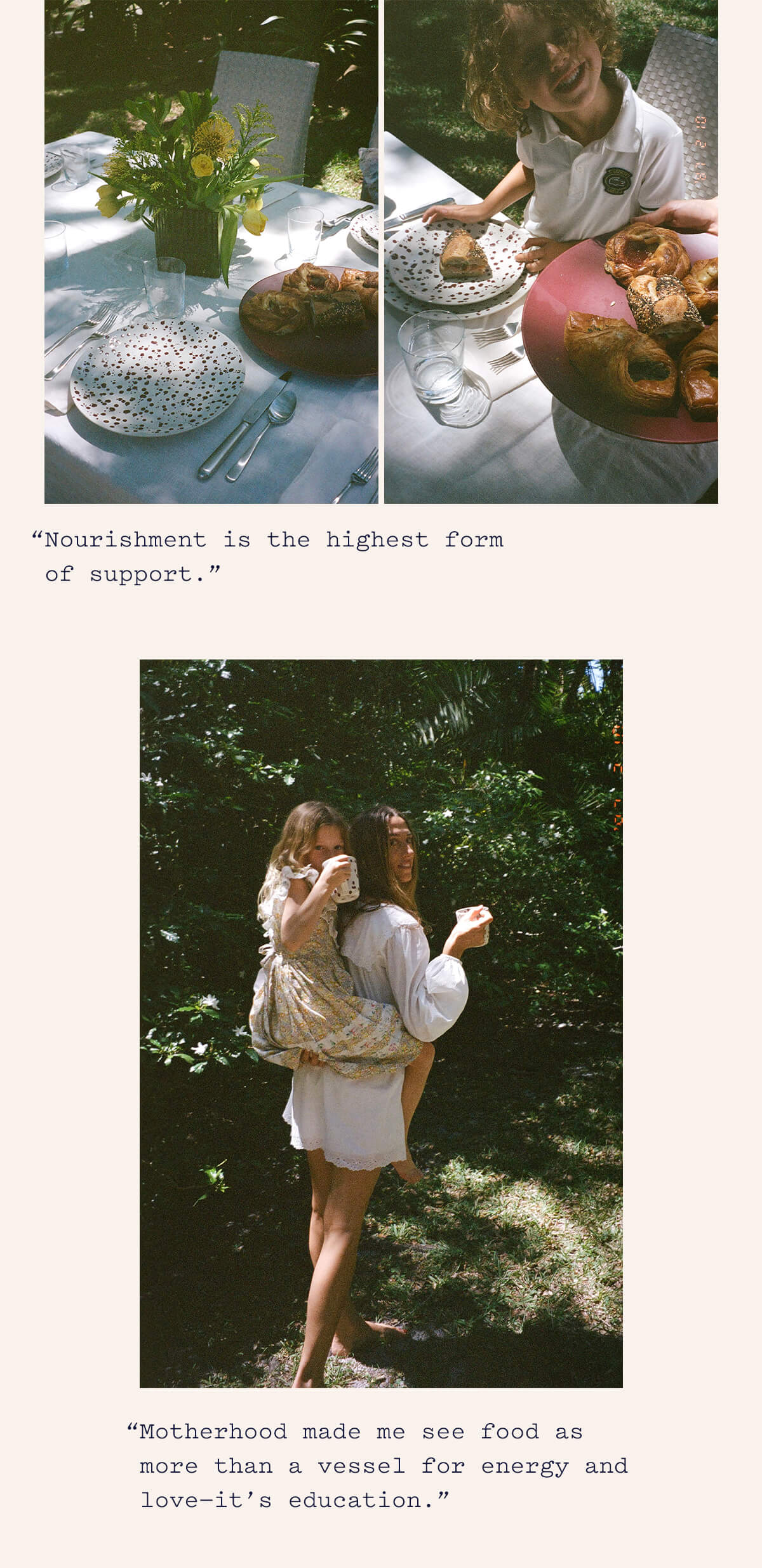 Nourishment is the highest form of support.