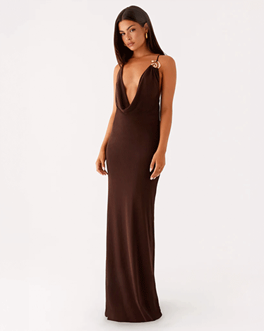 Game Player Maxi Dress - Chocolate