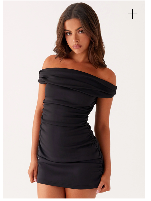Morgan Off Shoulder Mini Dress - Black