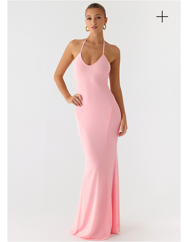 Jolin Halter Maxi Dress - Baby Pink