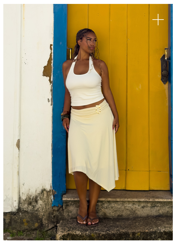 @alanarainer wears Brisa Midi Skirt - Yellow