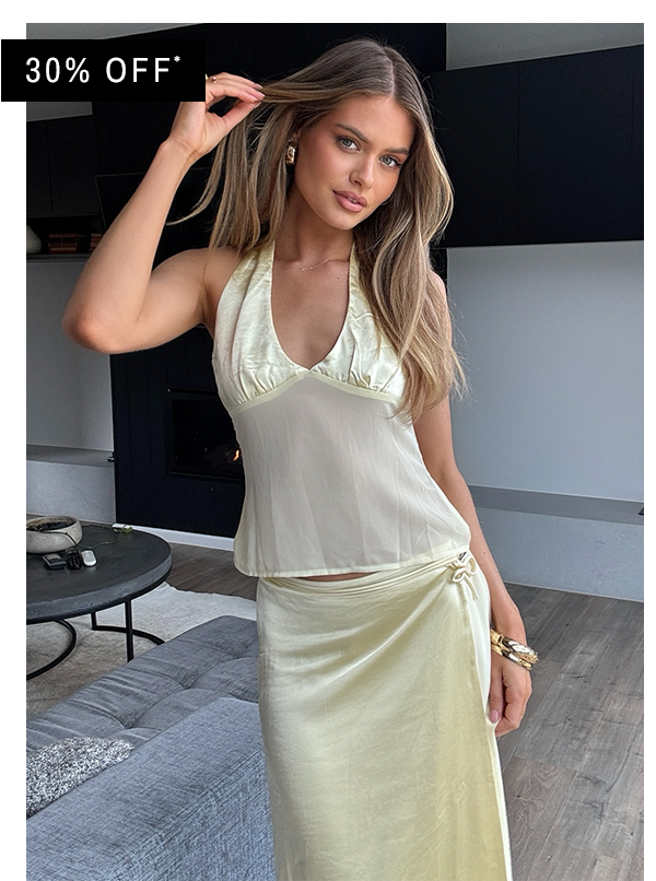 @_milliross Pollie Halter Top + Maxi Skirt - Yellow