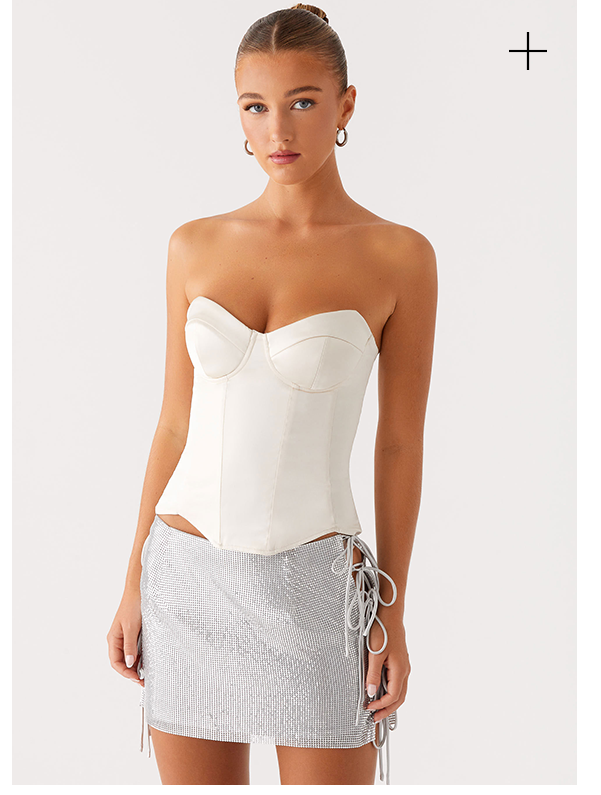Radar Satin Corset - Ivory