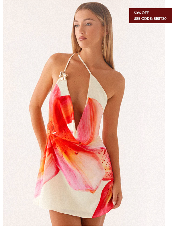 Aiva Mini Dress - Yellow Floral 