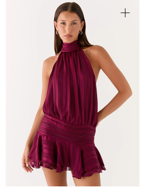 Willow Chiffon Mini Dress - Plum