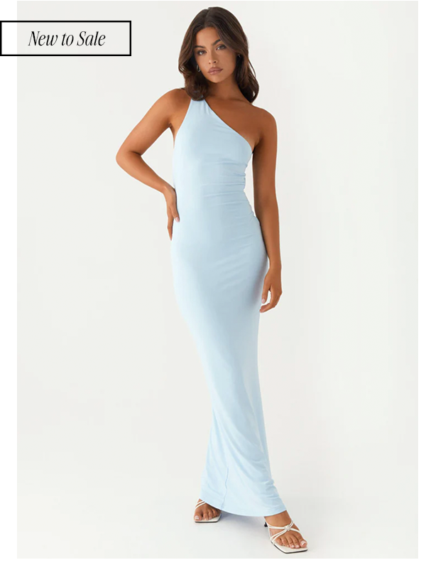 Claudia One Shoulder Maxi Dress - Blue