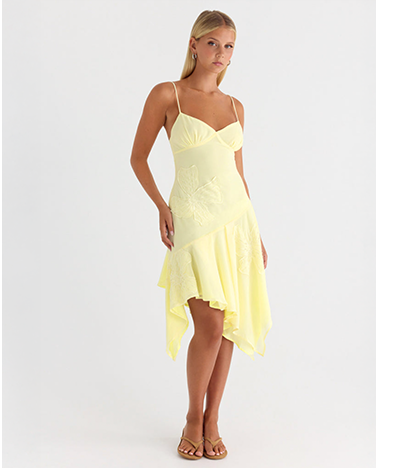 Aysha Midi Dress - Yellow