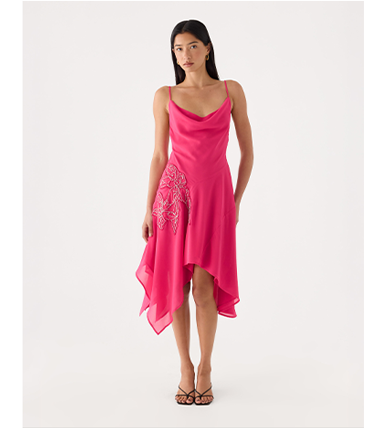 Pirama Beaded Mini Dress - Pink