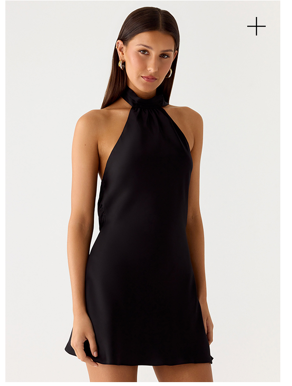 Keena Scarf Mini Dress - Black 