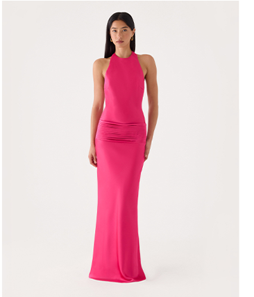 Farida Off Shoulder Mini Dress - Fuchsia