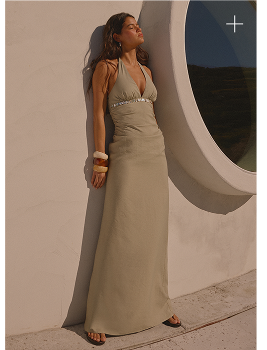 Lorela Maxi Dress - Pale Olive