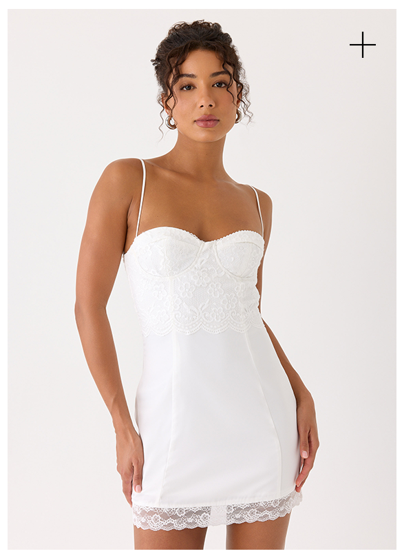 Aloura Lace Mini Dress - White