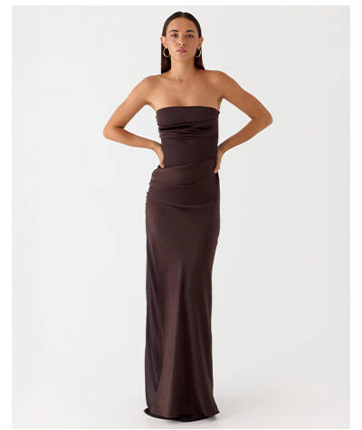 Champagne Skies Maxi Dress - Chocolate