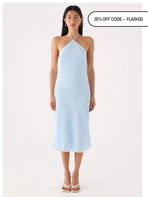 Valeska Beaded Mini Dress - Blue