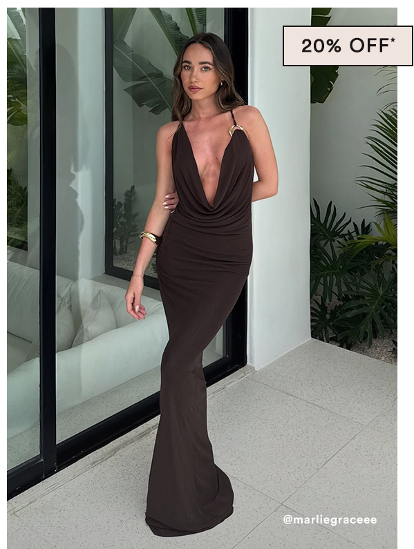 Game Player Maxi Dress - Chocolate