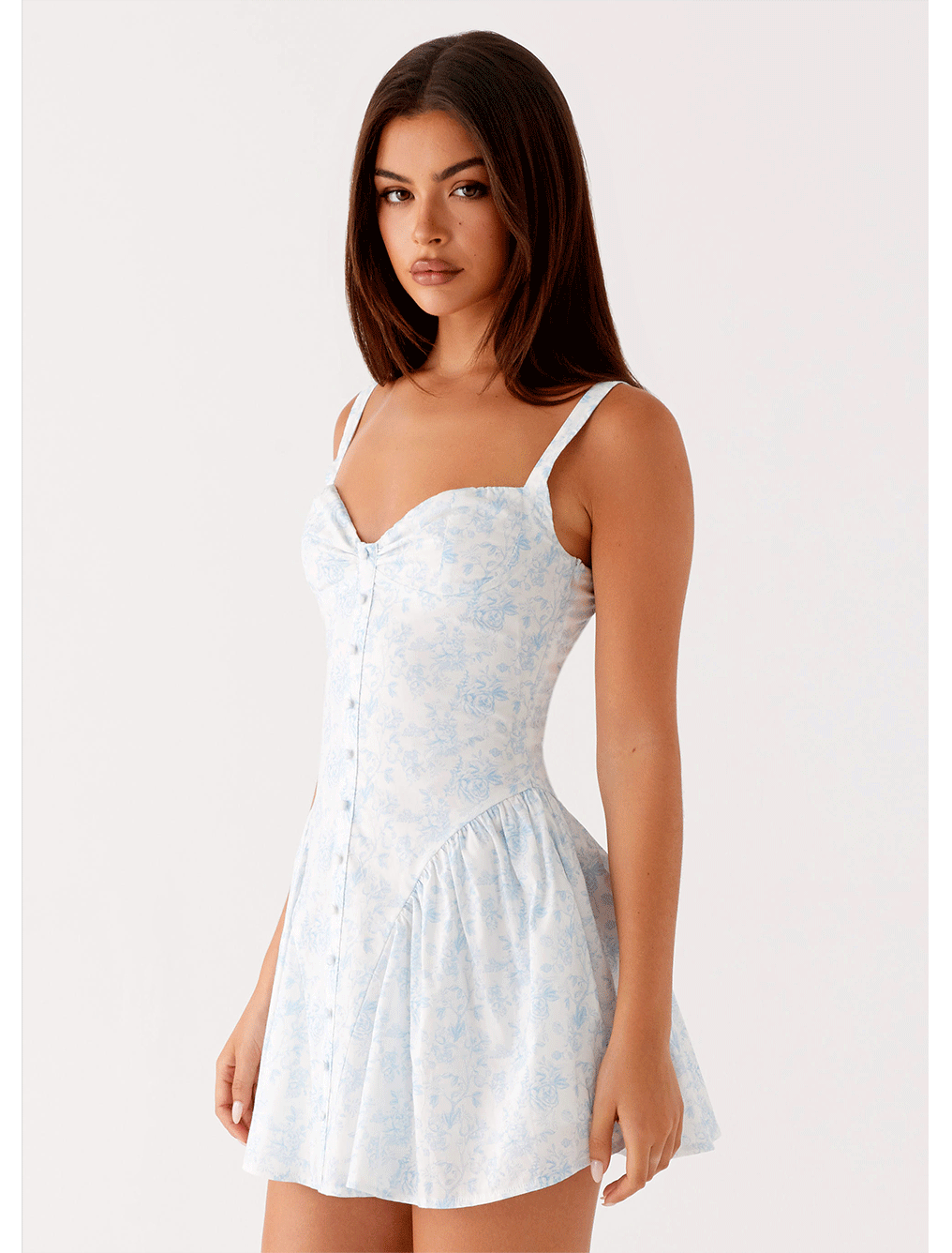 Domaine Mini Dress - Blue Floral