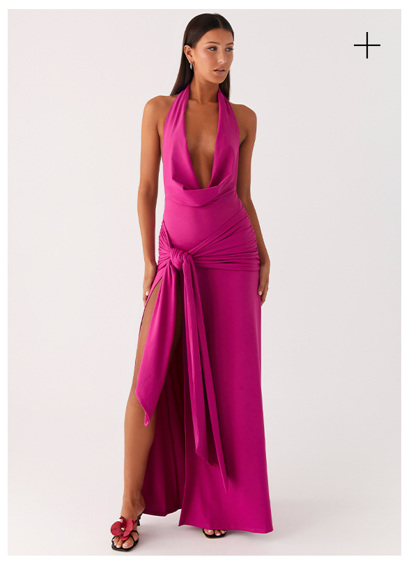 Rowan Ray Cowl Maxi Dress - Fuschia