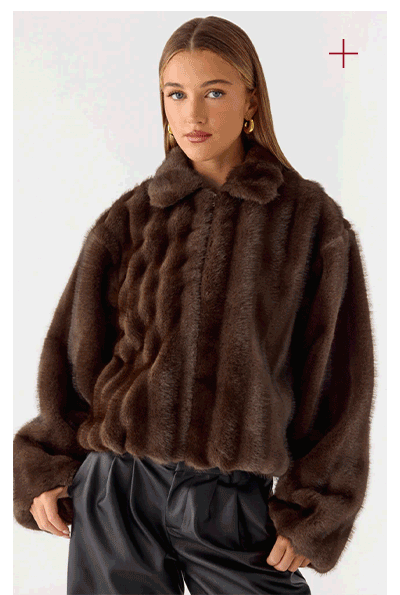 Naylor Faux Fur Jacket - Chocolate