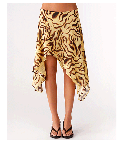 Kia Low Rise Midi Skirt - Laguna Print,