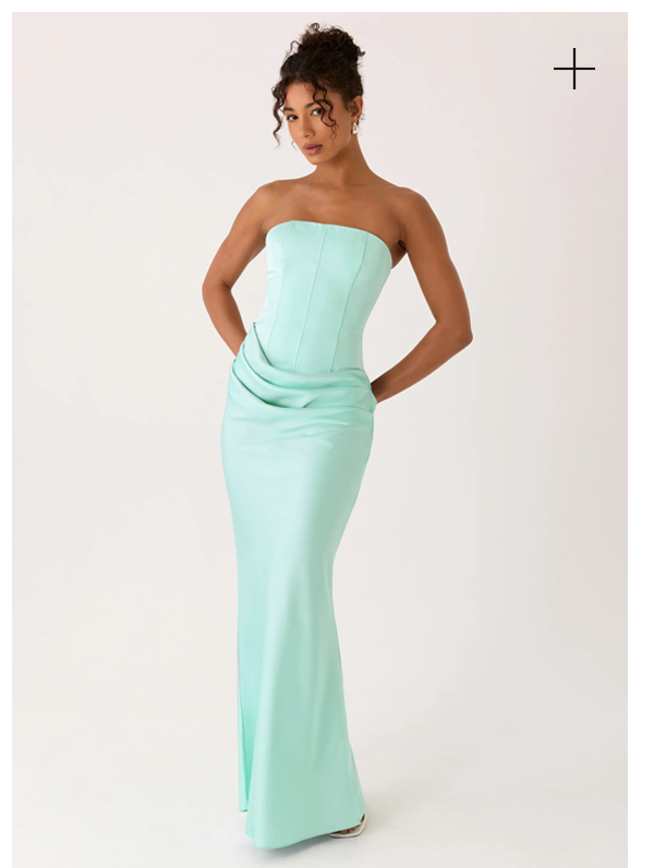 Adara Corset Maxi Dress - Aqua