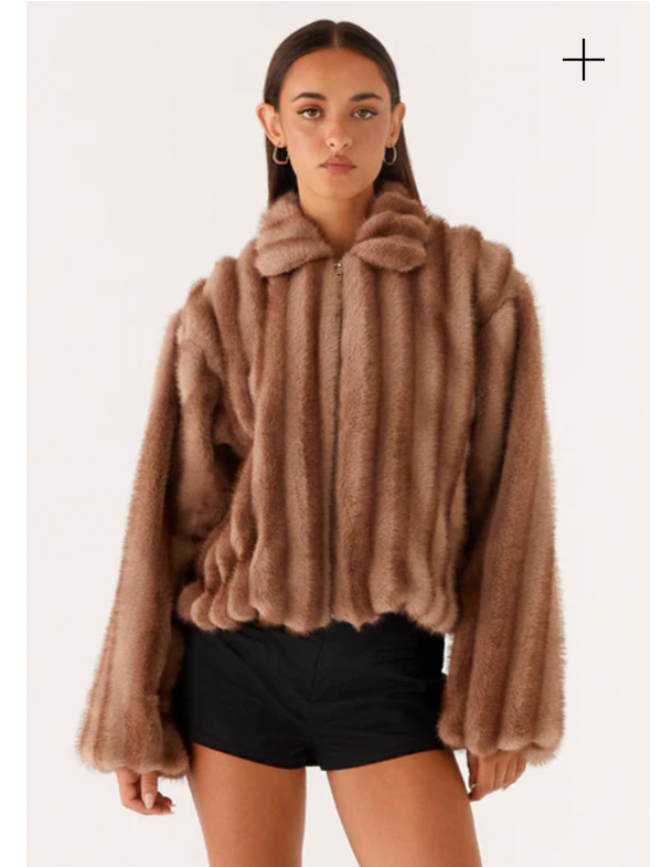 Naylor Faux Fur Jacket - Brown
