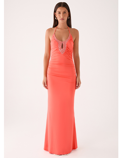 Aminata Maxi Dress - Burnt Coral