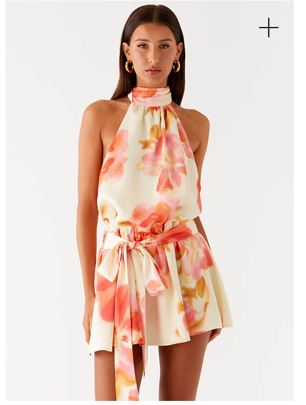 Diablo Backless Mini Dress - Mimosa Blossom