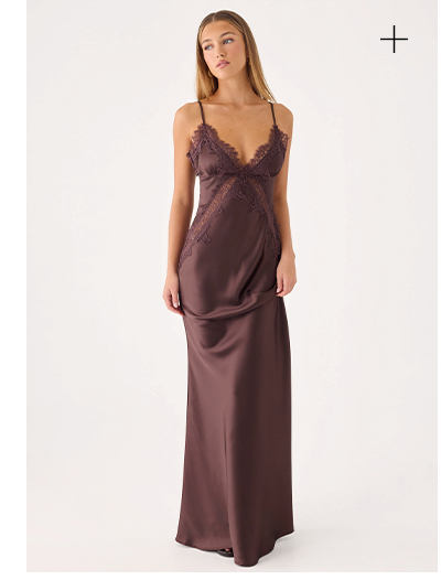 Winona Night Slip Dress - Chocolate