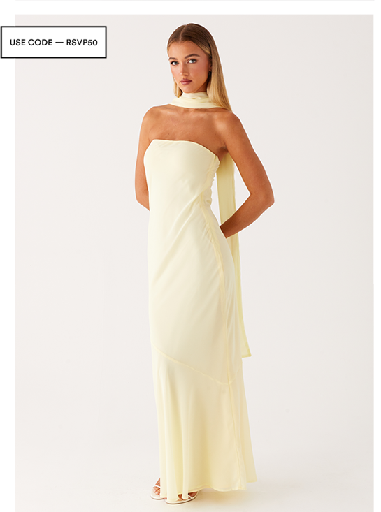 Under The Pagoda Maxi Dress - Yellow
