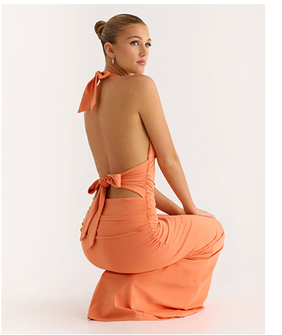  Ilaria Halter Maxi Dress - Apricot