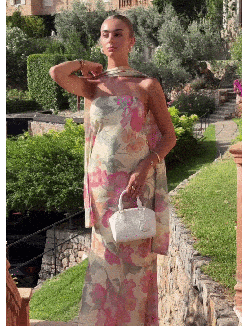 @sarah_leonardd in Under The Pagoda Maxi Dress - Yellow Peony