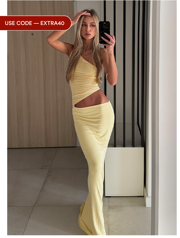 Seranella One Shoulder Maxi Dress - Lemon