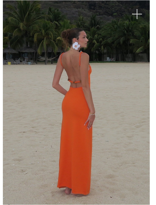 Elaina Knit Maxi Dress - Orange